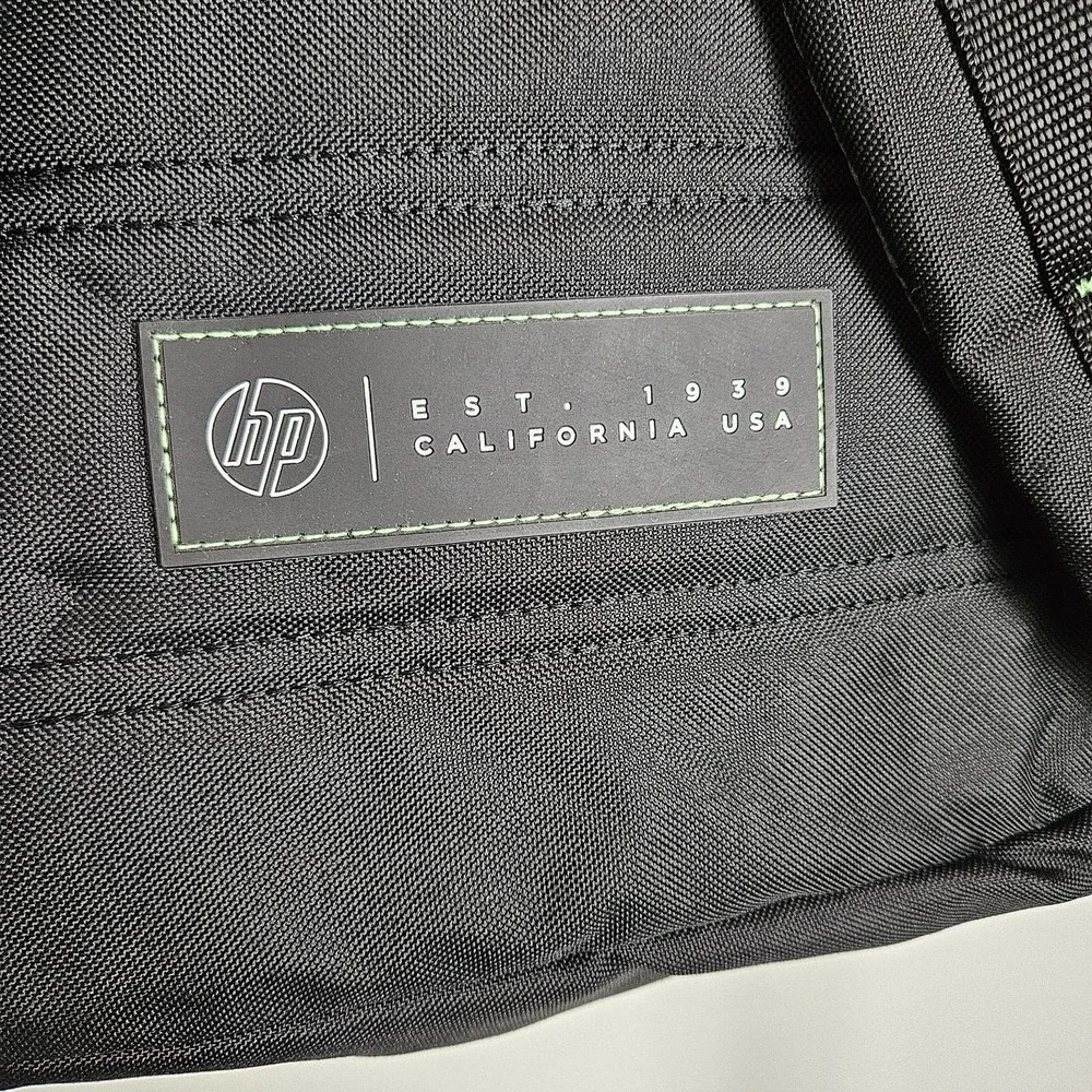 HP 15.6″ Active Backpack Black Mint Green Padded Straps Interiors‎ Dividers Zip